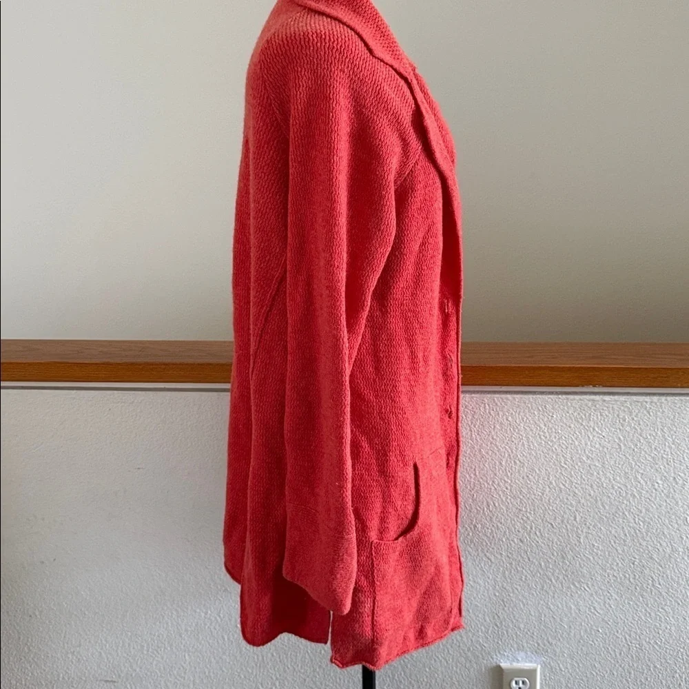 Free people orange wool cardigan jacket coat oversized knit trench